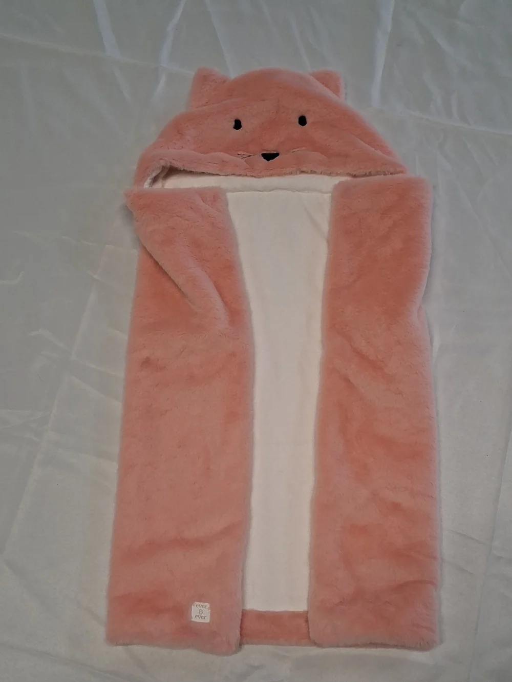 Ever & Ever Plush Hooded Baby Wrap - Blush Pink Fox